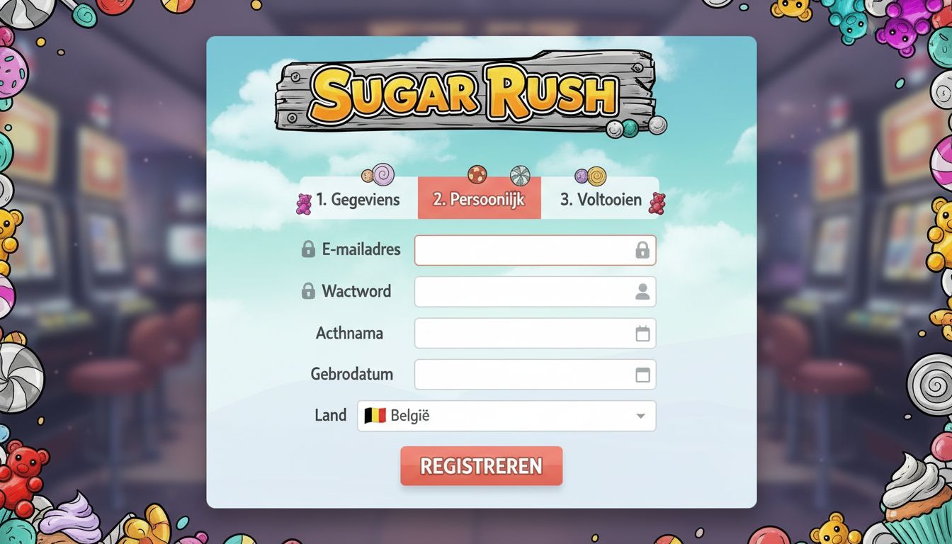 Website registratie formulier met stapindicator en duidelijke “Registreren” knop in accentkleur
